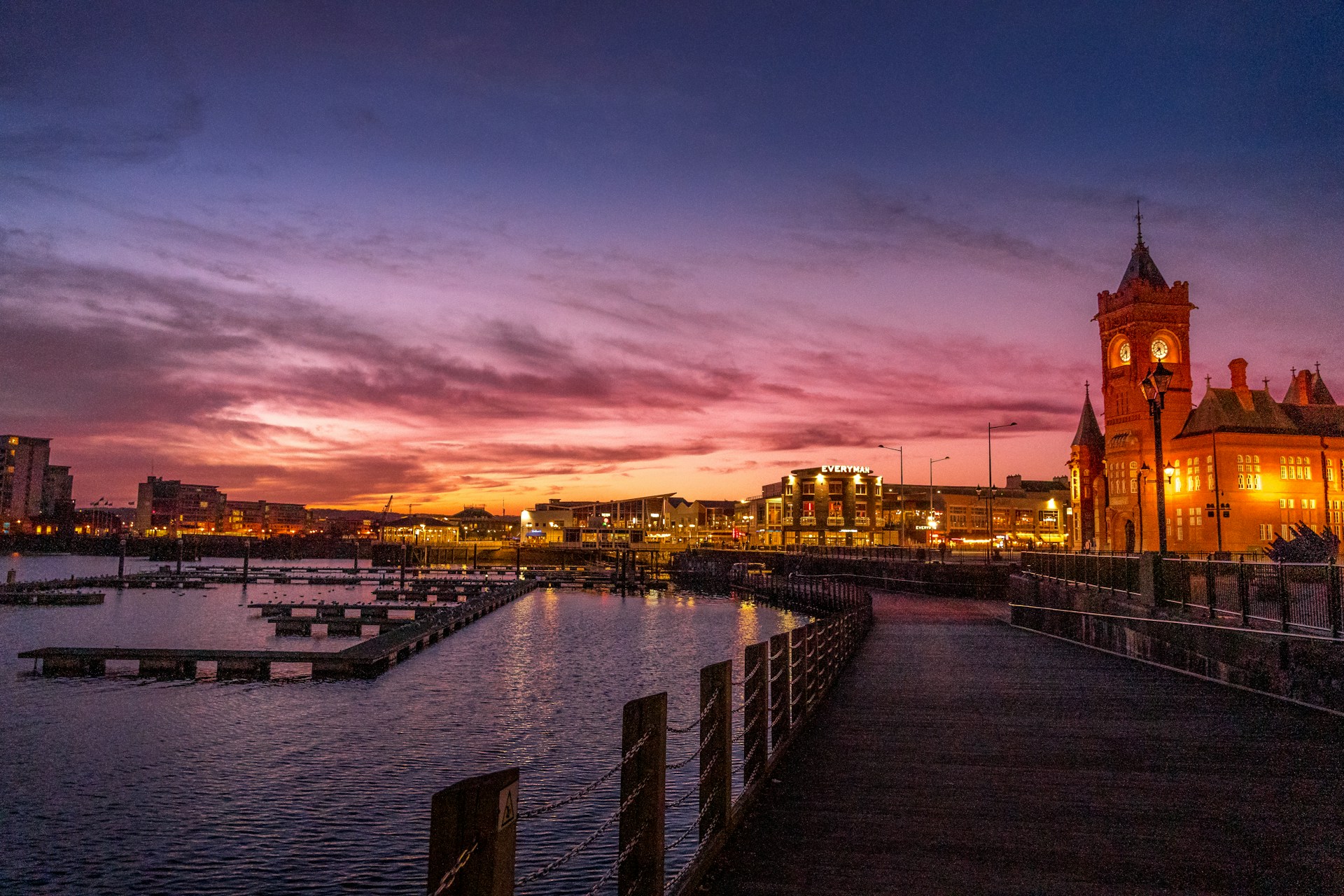Cardiff Bay at sunset